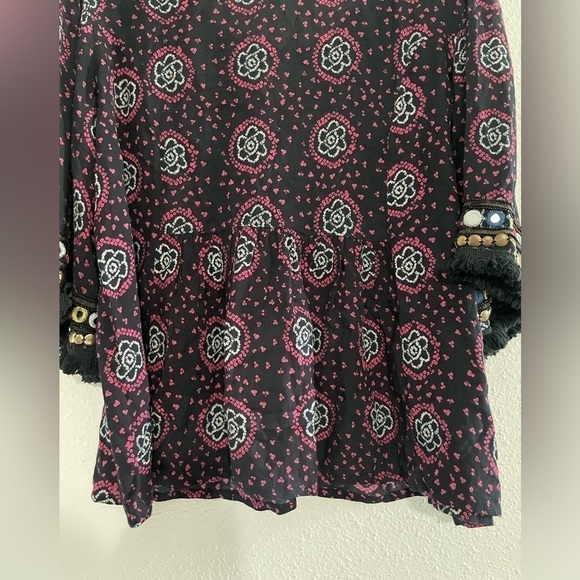 Anthropologie Raga Elena Peasant Top Embroidered Gypsy India Medium - Picture 8 of 14